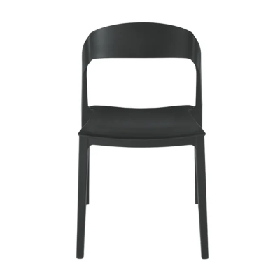 Schwarzer stapelbarer Stuhl aus Polypropylen für drinnen und draußen – GEMMA 2 Stühle