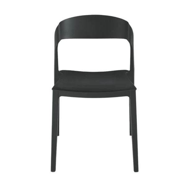 Schwarzer stapelbarer Stuhl aus Polypropylen für drinnen und draußen – GEMMA 2 Stühle