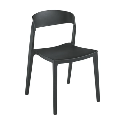 Schwarzer stapelbarer Stuhl aus Polypropylen für drinnen und draußen – GEMMA 2 Stühle