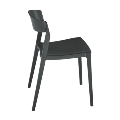 Schwarzer stapelbarer Stuhl aus Polypropylen für drinnen und draußen – GEMMA 2 Stühle