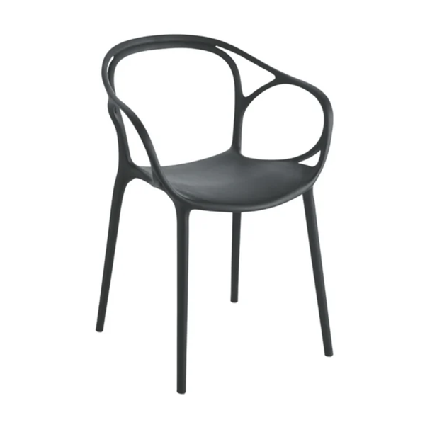 Chaise en polypropylène noir pour intérieur et extérieur - HUG 2 chaises