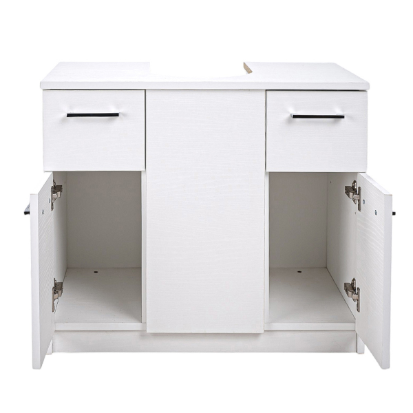 2-door 2-drawer under-sink column cover unit White Ash