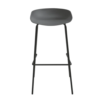 Tabouret en polypropylène Gris Foncé avec structure en métal - AGE 2 pièces