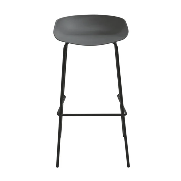 Tabouret en polypropylène Gris Foncé avec structure en métal - AGE 2 pièces