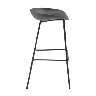 Tabouret en polypropylène Gris Foncé avec structure en métal - AGE 2 pièces