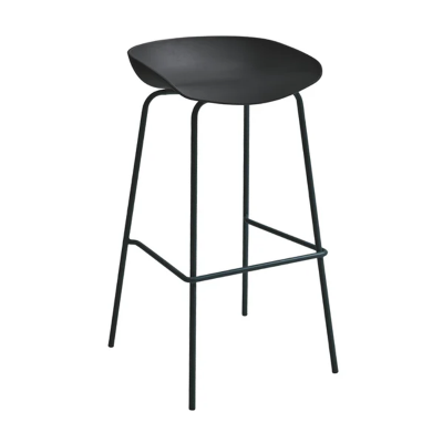 Black polypropylene stool with metal frame - AGE 2 pieces