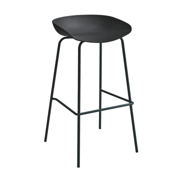 Black polypropylene stool with metal frame - AGE 2 pieces