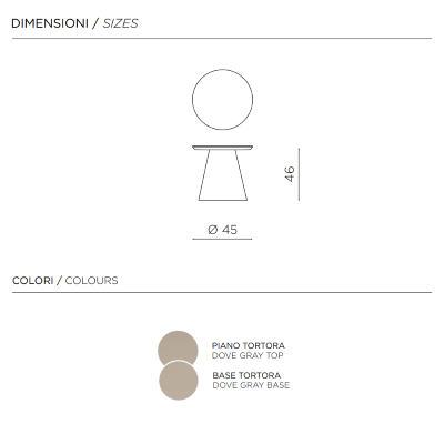 Runder Couchtisch mit Holzplatte und taubengrauem Metallgestell – TRIADE Small