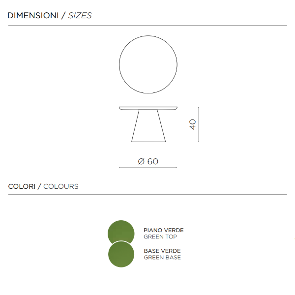 Runder Couchtisch mit Holzplatte und Metallgestell Grün – TRIADE Medium