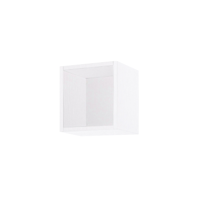 Suspended cube wall unit with open compartment White Ash 30x30 cm