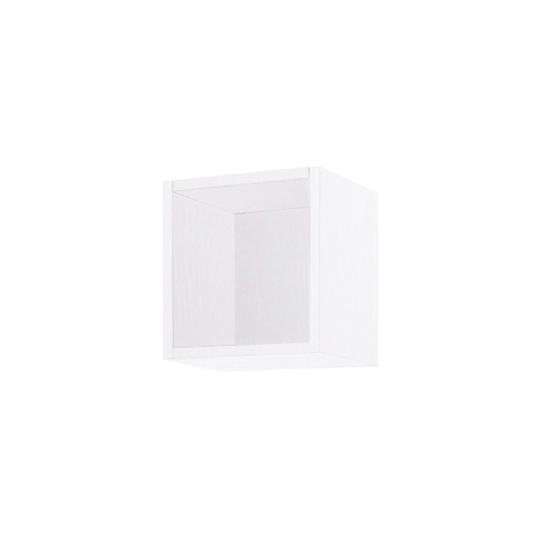 Suspended cube wall unit with open compartment White Ash 30x30 cm