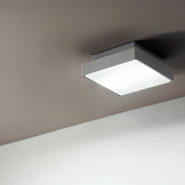 Außendeckenleuchte 22x22 cm in PICCA Grey Abs