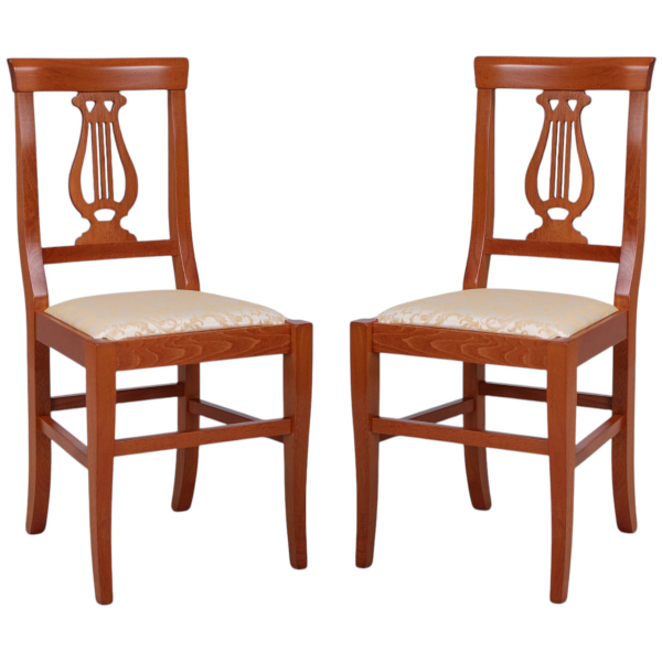 solid wood chair Cherry with padded seat LIRA SET 2 pieces