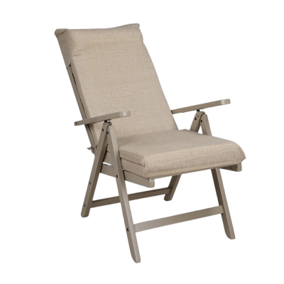 Fauteuil Salento avec rallonge de repose-pieds inclinable et gris tourterelle pliable