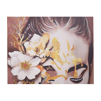 Quadro 60x90 cm moderno su tela verticale tema donna e fiori 