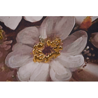 Quadro 60x90 cm moderno su tela verticale tema donna e fiori 