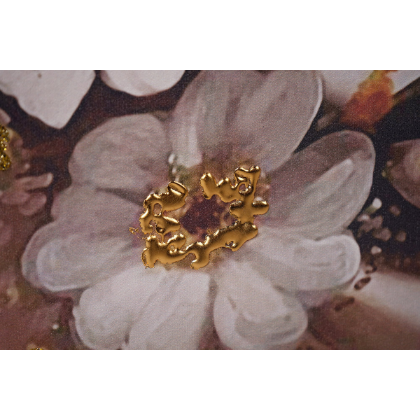 Quadro 60x90 cm moderno su tela verticale tema donna e fiori 