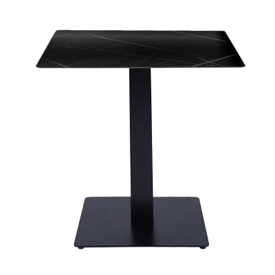 Tavolo pub ristorante bar 70x70 cm Top esterno HPL effetto Marmo NERO H 74