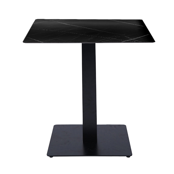 Tavolo pub ristorante bar 70x70 cm Top esterno HPL effetto Marmo NERO H 74