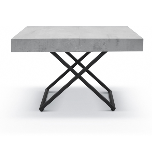 Couchtisch TURIX 120x80 cm in Holz Metall Beton wandelbar