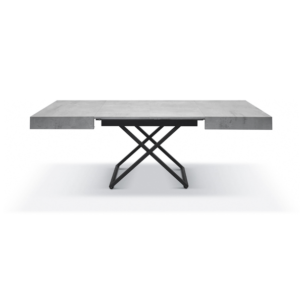 Couchtisch TURIX 120x80 cm in Holz Metall Beton wandelbar