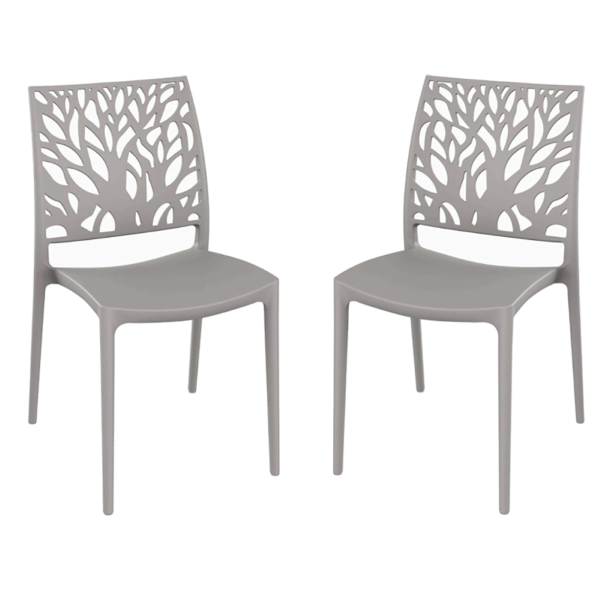 Stapelbarer Indoor- oder Outdoorstuhl Grau - ALEA 2 Stühle