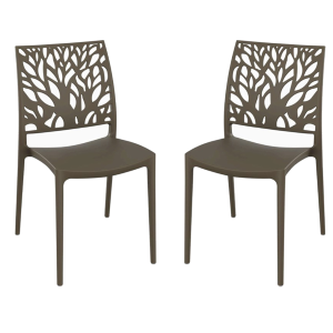 Stapelbarer Innen- oder Außenstuhl Taubengrau - ALEA 2 Stühle