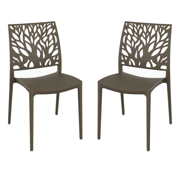 Sedia per interno o esterno impilabile Tortora - ALEA 2 sedie