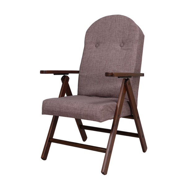 Poltrona reclinabile 4 posizioni in legno e tessuto tinta unita Grigio AMALFI