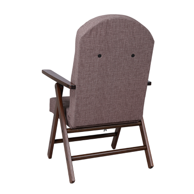 Poltrona reclinabile 4 posizioni in legno e tessuto tinta unita Grigio AMALFI