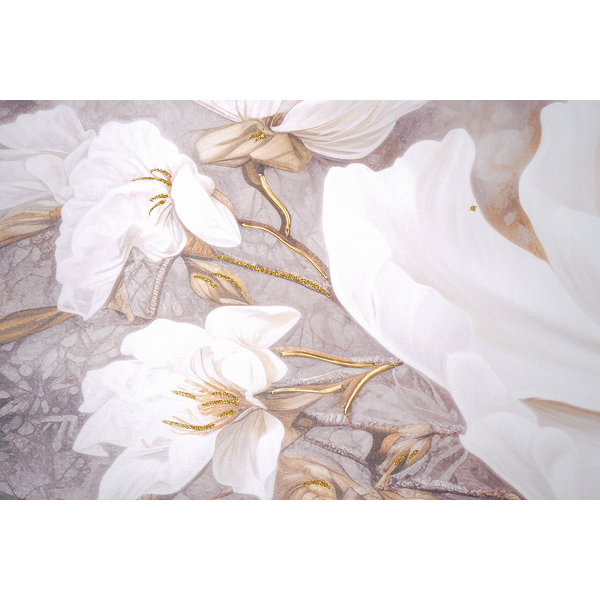 Quadro tela moderno 80x160 cm floreale con decori in oro