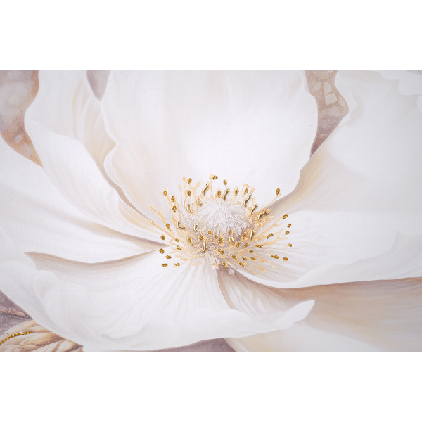 Quadro tela moderno 80x160 cm floreale con decori in oro