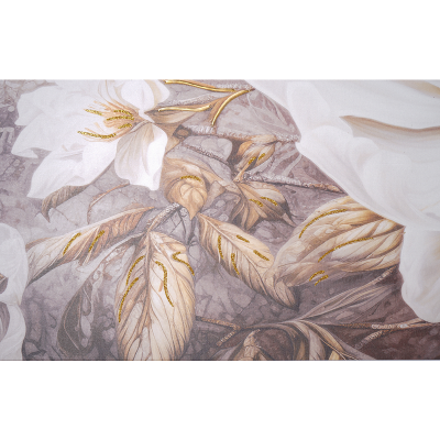 Quadro tela moderno 80x160 cm floreale con decori in oro