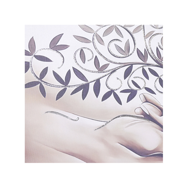 Quadro moderno in tela 65x125 cm tema Albero Della Vita con dettagli in argento