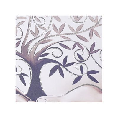 Quadro moderno in tela 65x125 cm tema Albero Della Vita con dettagli in argento