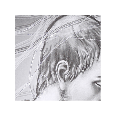 Quadro moderno in tela 65x125 cm tema Sacra Famiglia con dettagli in argento