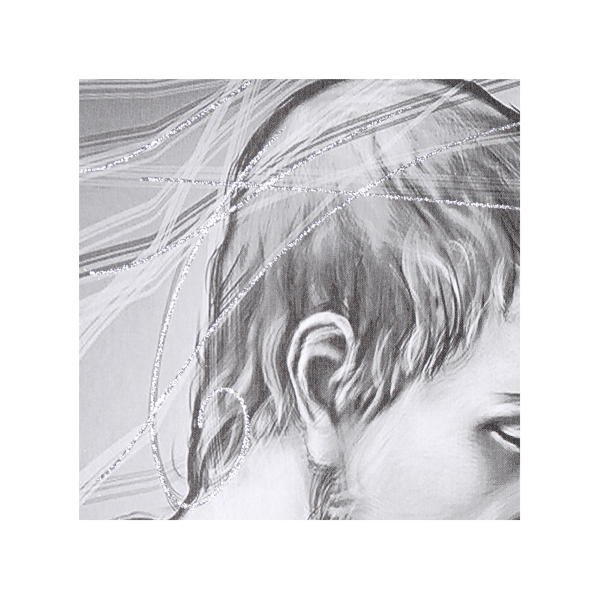 Quadro moderno in tela 65x125 cm tema Sacra Famiglia con dettagli in argento