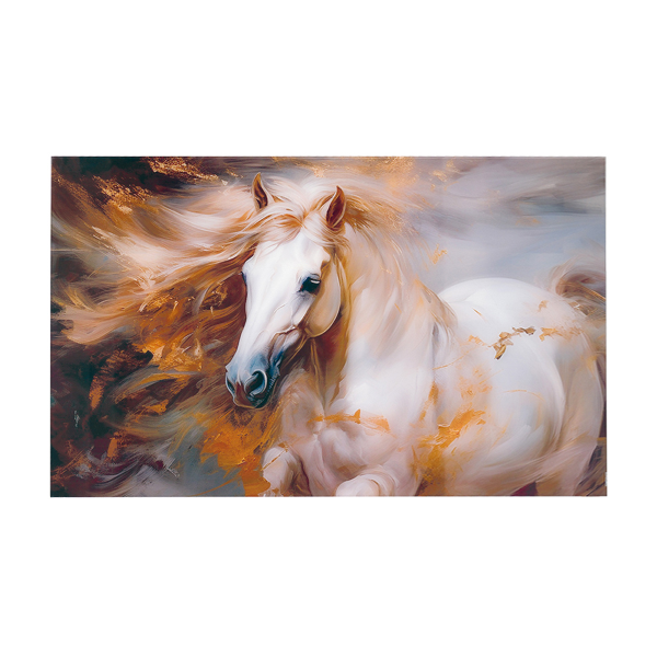 Tempered glass painting 100x60 cm modern - Fire horse
