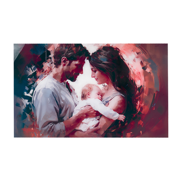 Quadro in vetro temperato 100x60 cm moderno - Famiglia