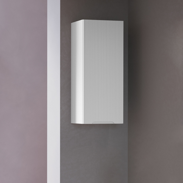 Penderie suspendue 34x26xH80 cm 1 porte Droite bois Blanc Mat