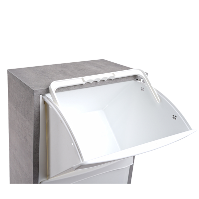 Mobile in legno per raccolta differenziata a 3 vani 40x101h cm CEMENTO