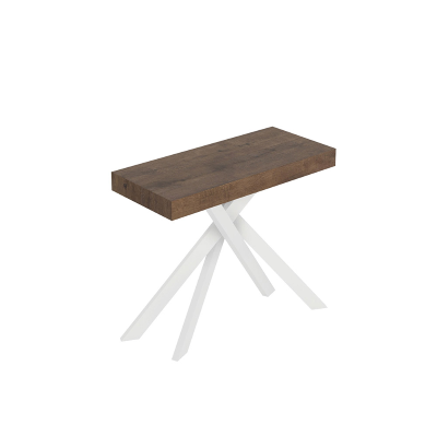 Extending console table 90x40/196 cm Libo Small Walnut with White structure