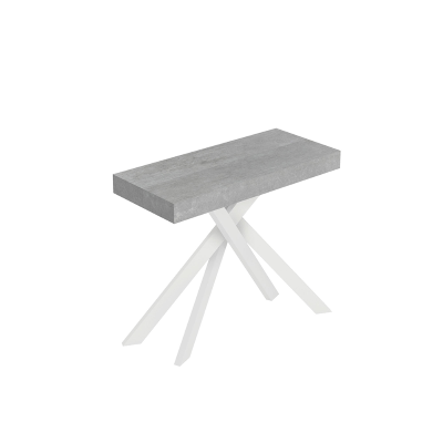 Consola extensible 90x40/196 cm Libo Small Cemento estructura Blanca