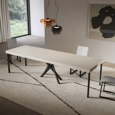 Consolle allungabile Libo Premium - Cashmere gambe antracite 90x40/300 cm
