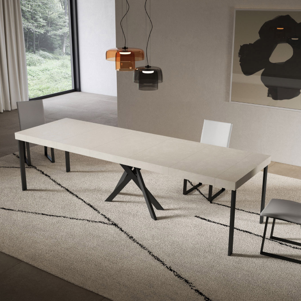Consolle allungabile Libo Premium - Cashmere gambe antracite 90x40/300 cm