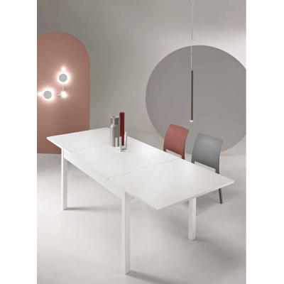 CAIO table extendable to 220 cm white ash