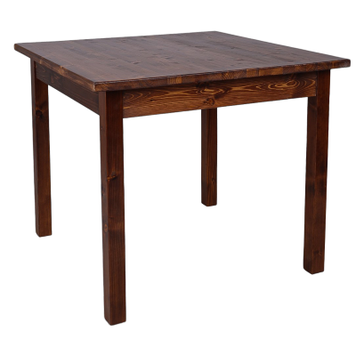 Tavolo in legno massello di abete 80x80 cm noce per bar trattoria taverna stile rustico  