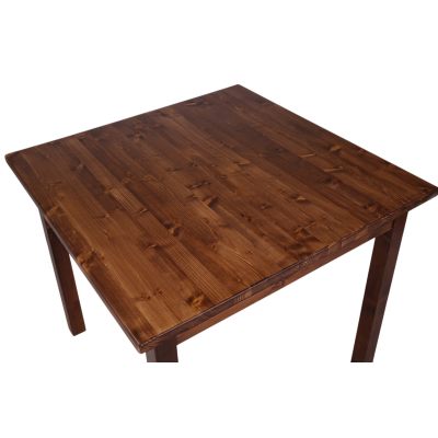 Tavolo in legno massello di abete 80x80 cm noce per bar trattoria taverna stile rustico  