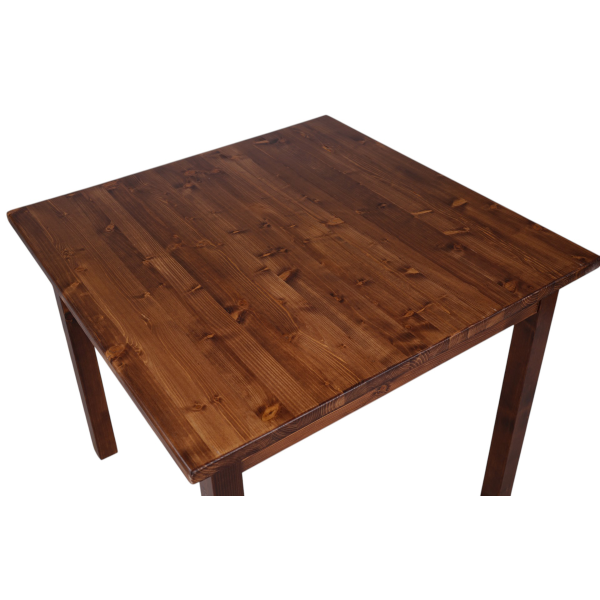 Tavolo in legno massello di abete 80x80 cm noce per bar trattoria taverna stile rustico  