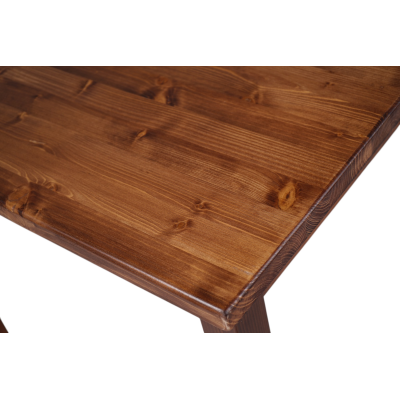 Tavolo in legno massello di abete 80x80 cm noce per bar trattoria taverna stile rustico  